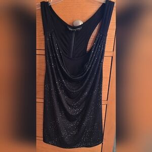Rock & Republic Elegant Black Sequin Top, Like New! Racer Back/zipper